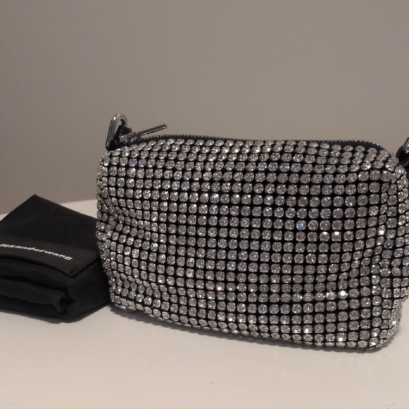 Alexander Wang Handbags - Alexander Wang Silver Crystal Clutch